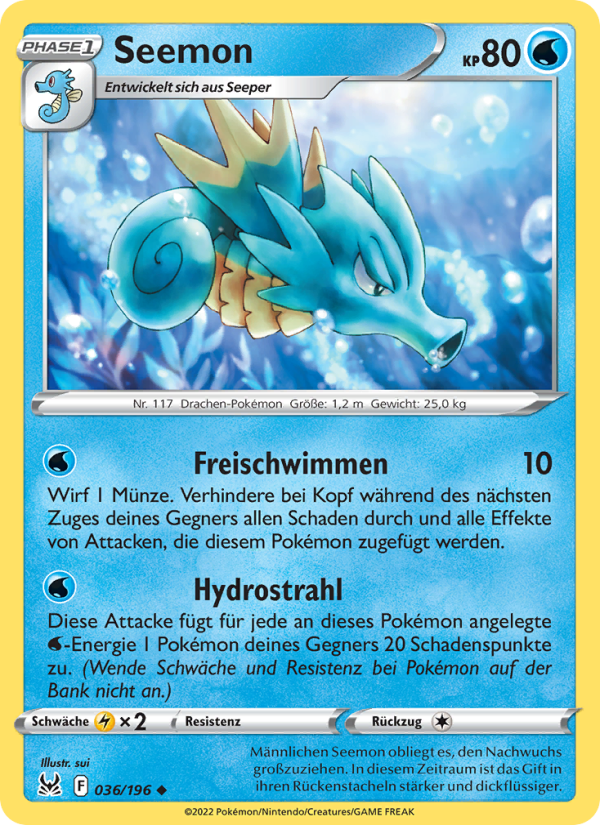 Seemon 036 — Verlorener Ursprung (German Pokémon TCG card)