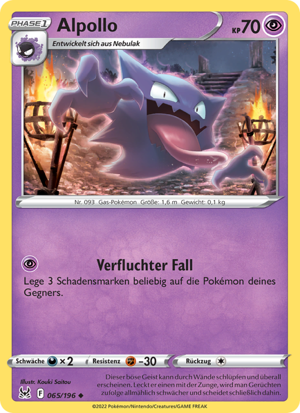 Alpollo 065 — Verlorener Ursprung (German Pokémon TCG card)
