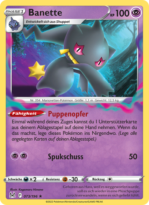 Banette 073 — Verlorener Ursprung (German Pokémon TCG card)