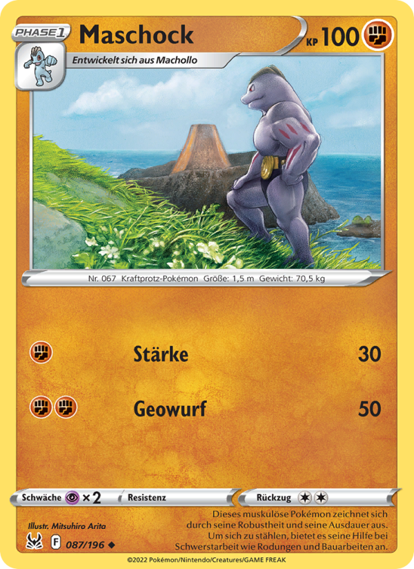 Maschock 087 — Verlorener Ursprung (German Pokémon TCG card)