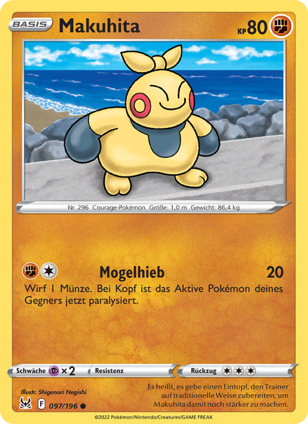 Makuhita 097 — Lost Origin (German Pokémon TCG card)