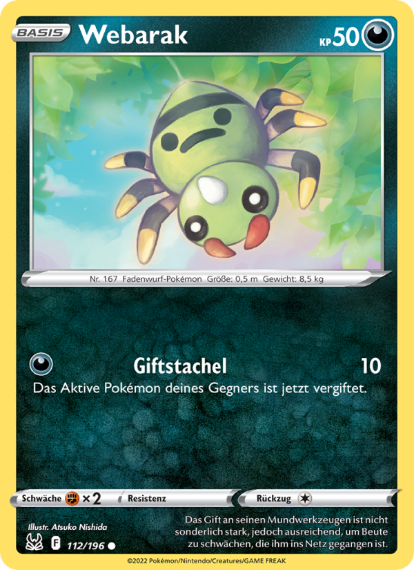 Webarak 112 — Verlorener Ursprung (German Pokémon TCG card)