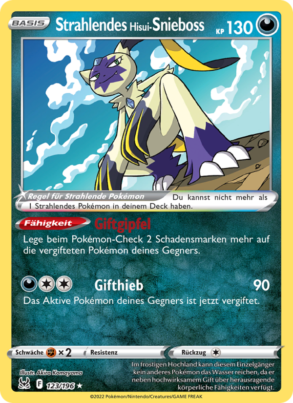 Strahlendes Hisui-Snieboss 123 — Verlorener Ursprung (German Pokémon TCG card)