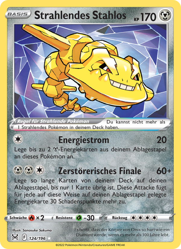 Strahlendes Stahlos 124 — Verlorener Ursprung (German Pokémon TCG card)