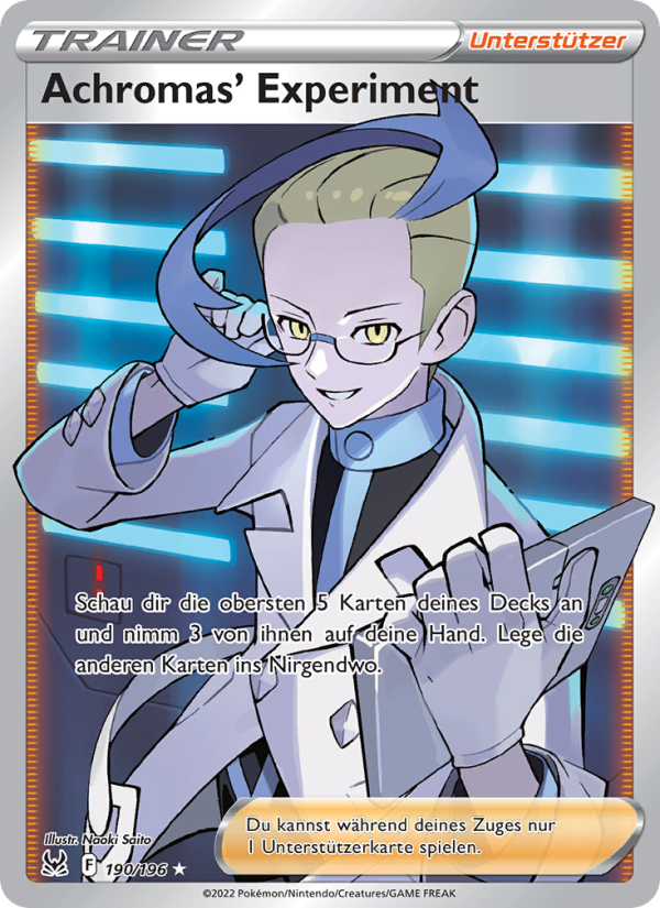 Achromas' Experiment 190 — Verlorener Ursprung (German Pokémon TCG card)