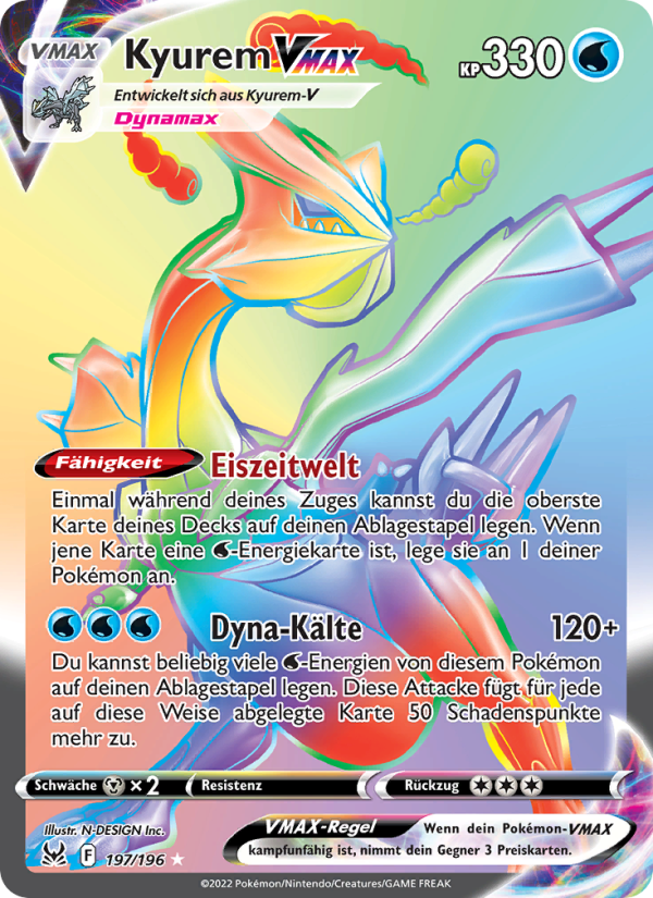 Kyurem VMAX 197 — Verlorener Ursprung (German Pokémon TCG card)
