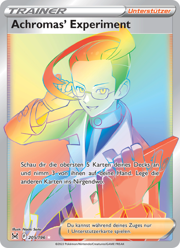 Achromas' Experiment 205 — Verlorener Ursprung (German Pokémon TCG card)