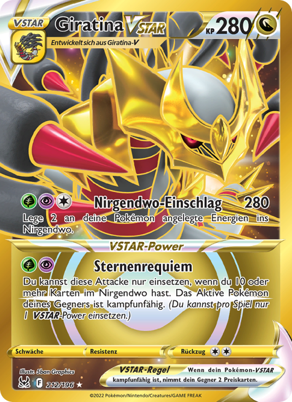 Giratina VSTAR 212 — Verlorener Ursprung (German Pokémon TCG card)