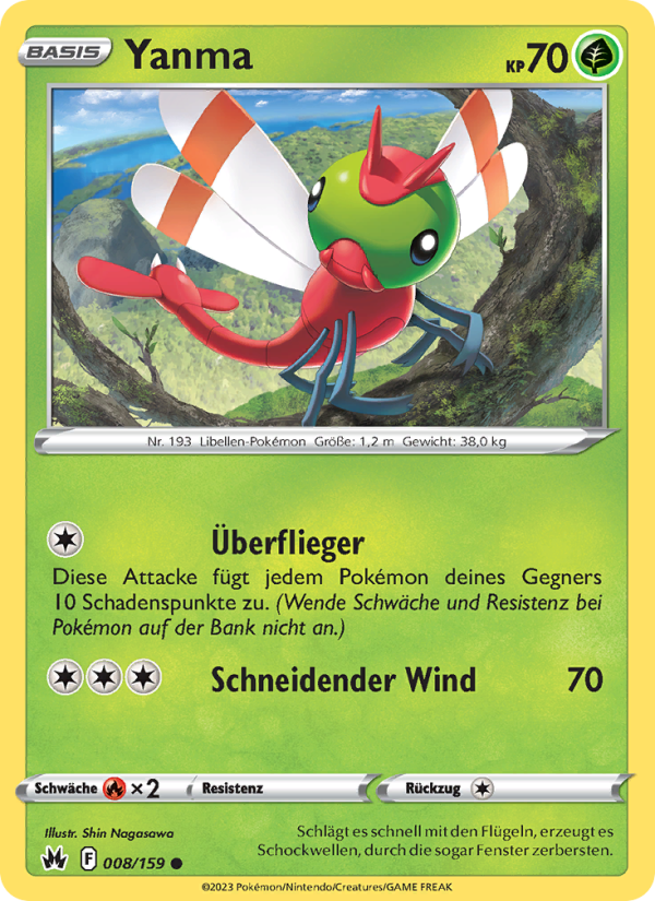 Yanma 008 — Zenit der Könige (German Pokémon TCG card)