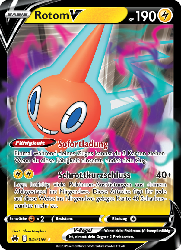 Rotom V 045 — Zenit der Könige (German Pokémon TCG card)
