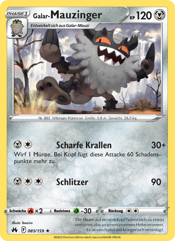Galar-Mauzinger 085 — Zenit der Könige (German Pokémon TCG card)