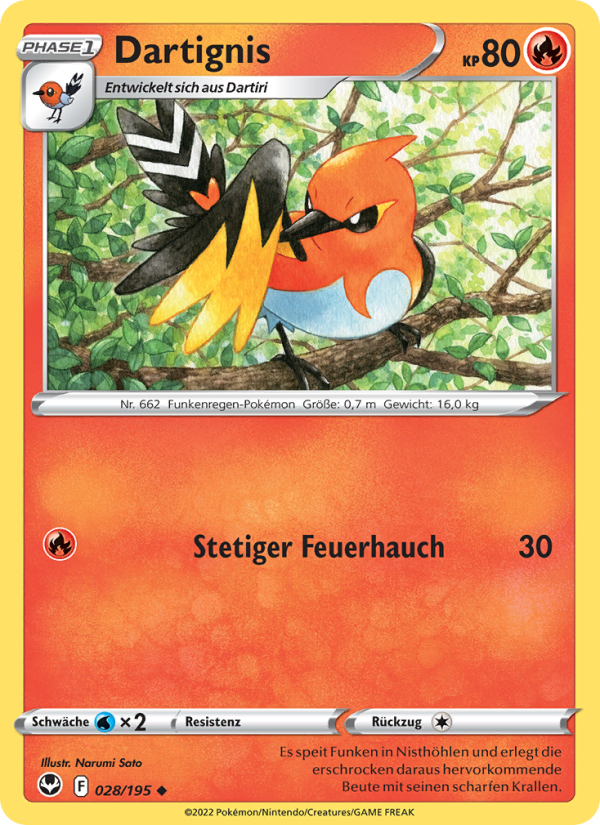 Dartignis 028 — Silberne Sturmwinde (German Pokémon TCG card)