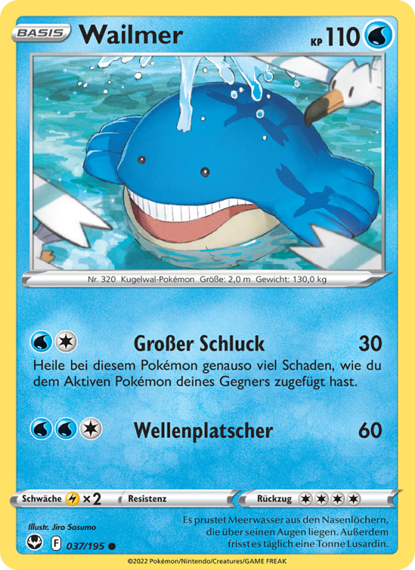 Wailmer 037 — Silberne Sturmwinde (German Pokémon TCG card)