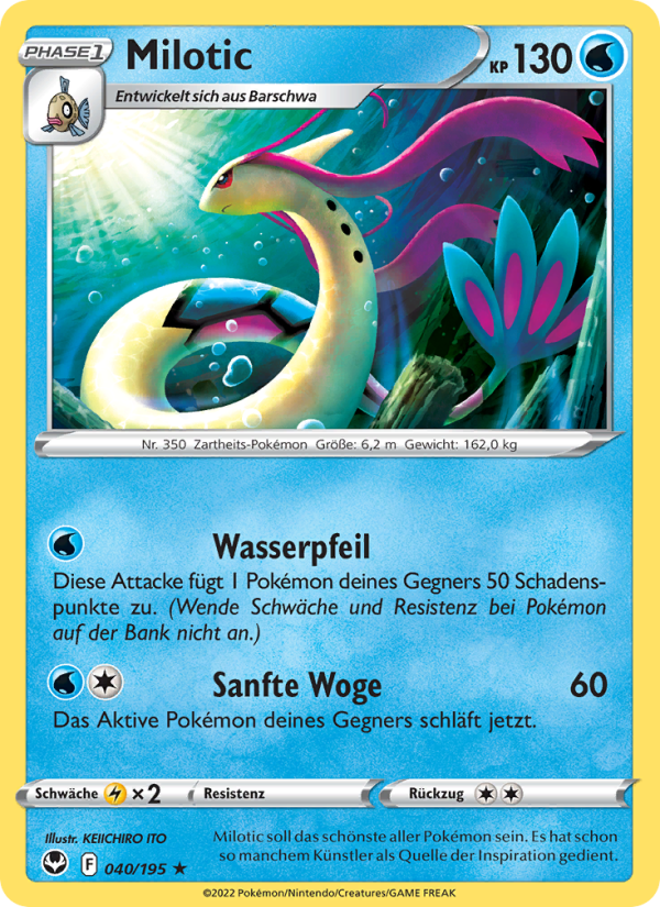 Milotic 040 — Silberne Sturmwinde (German Pokémon TCG card)