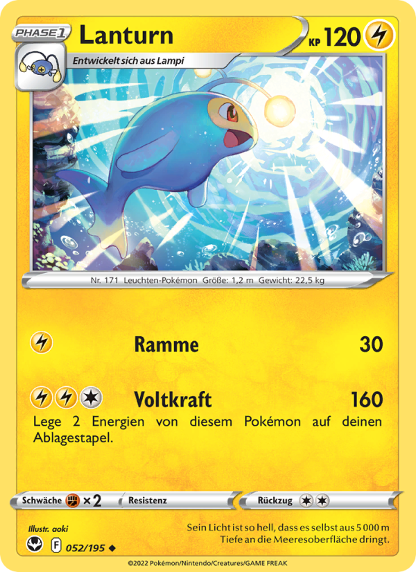 Lanturn 052 — Silberne Sturmwinde (German Pokémon TCG card)