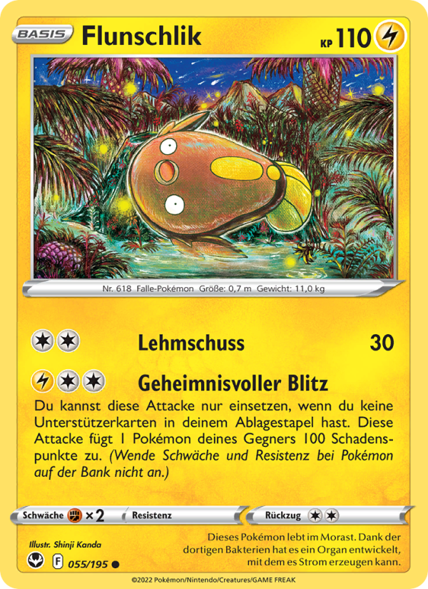 Flunschlik 055 — Silberne Sturmwinde (German Pokémon TCG card)