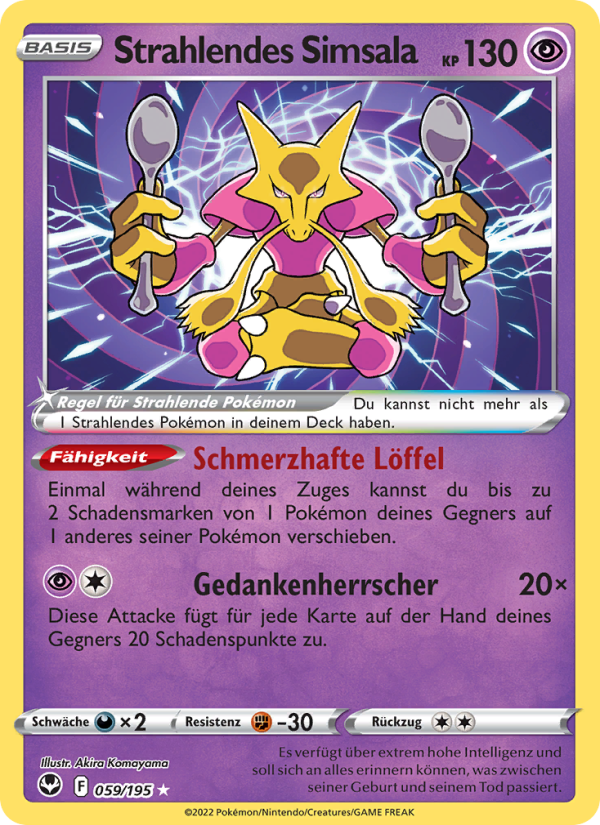 Strahlendes Simsala 059 — Silberne Sturmwinde (German Pokémon TCG card)