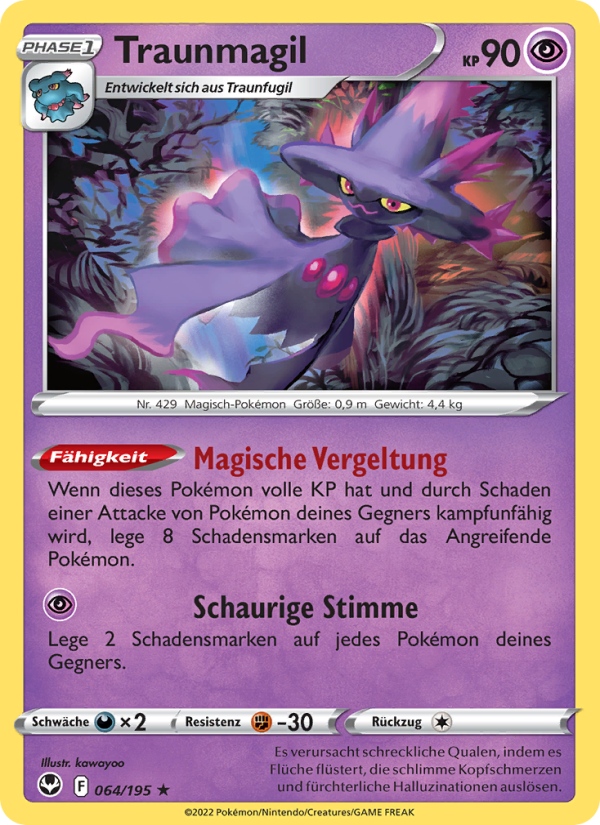 Traunmagil 064 — Silberne Sturmwinde (German Pokémon TCG card)