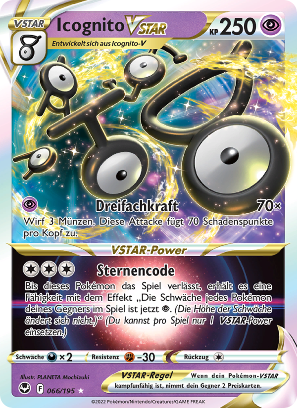 Icognito VSTAR 066 — Silberne Sturmwinde (German Pokémon TCG card)