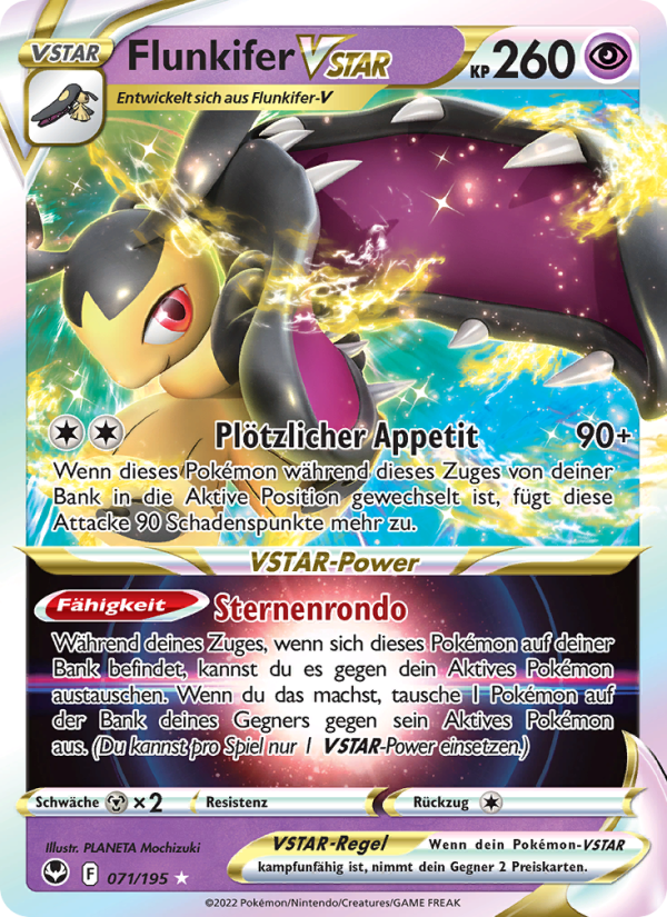 Flunkifer VSTAR 071 — Silberne Sturmwinde (German Pokémon TCG card)