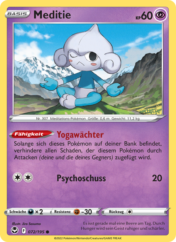 Meditie 072 — Silberne Sturmwinde (German Pokémon TCG card)