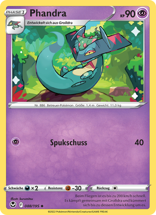 Phandra 088 — Silberne Sturmwinde (German Pokémon TCG card)