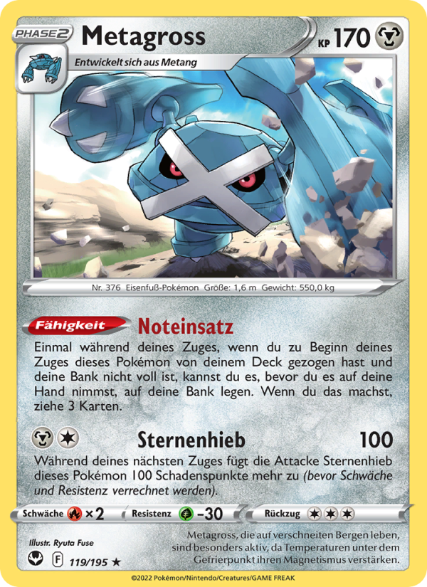 Metagross 119 — Silberne Sturmwinde (German Pokémon TCG card)