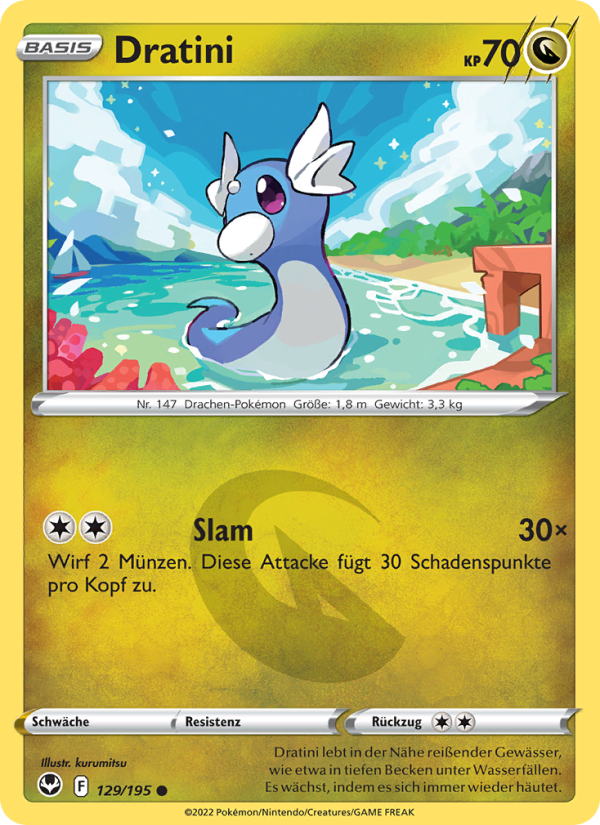 Dratini 129 — Silberne Sturmwinde (German Pokémon TCG card)