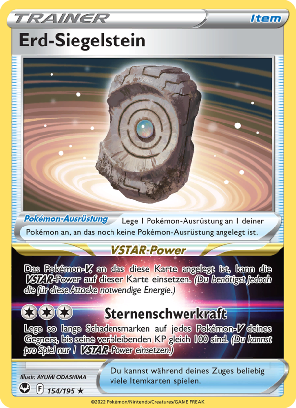Erd-Siegelstein 154 — Silberne Sturmwinde (German Pokémon TCG card)