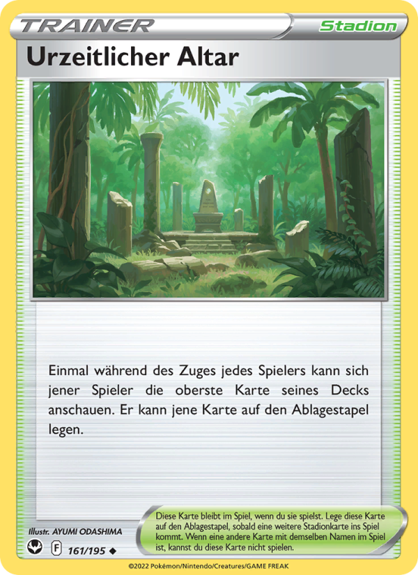 Urzeitlicher Altar 161 — Silberne Sturmwinde (German Pokémon TCG card)