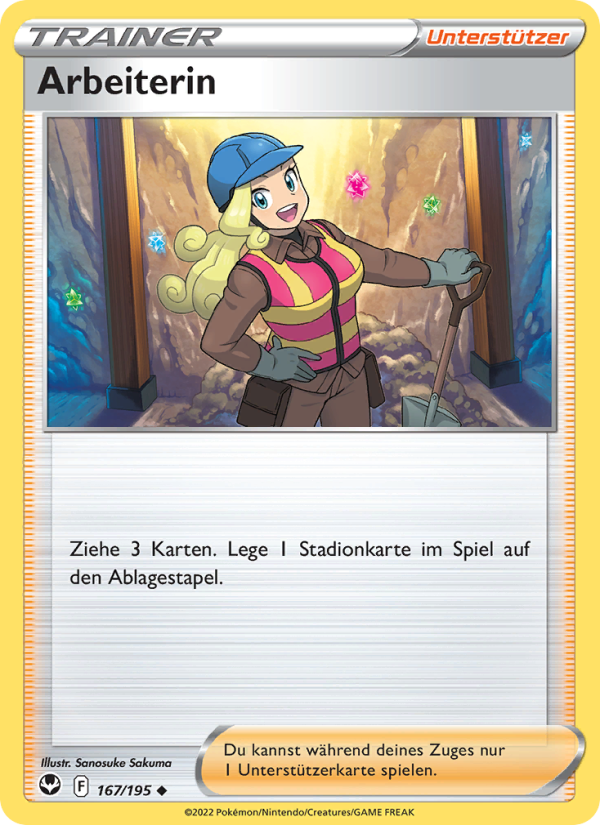 Arbeiterin 167 — Silberne Sturmwinde (German Pokémon TCG card)