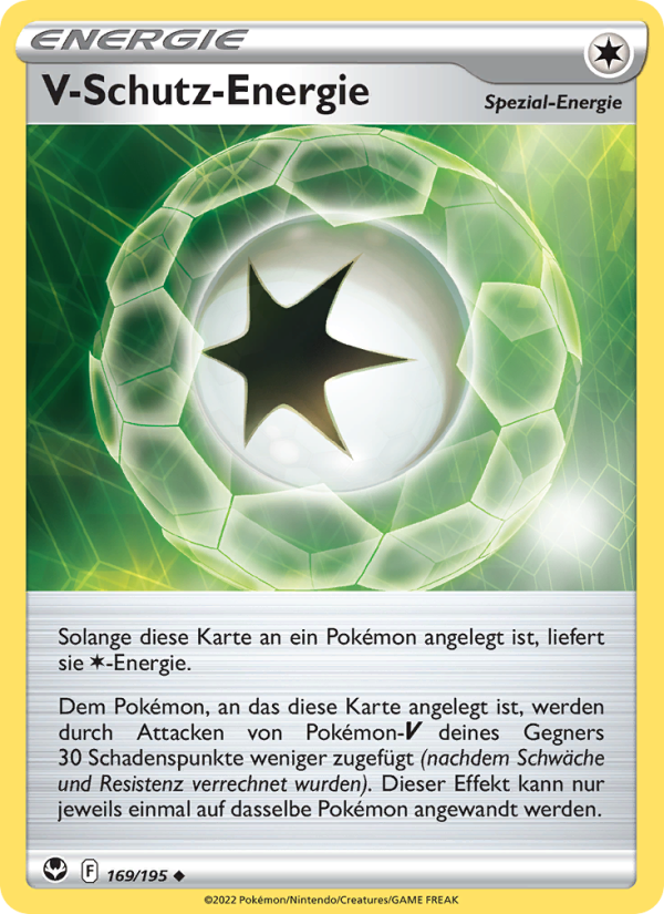 V-Schutz-Energie 169 — Silberne Sturmwinde (German Pokémon TCG card)