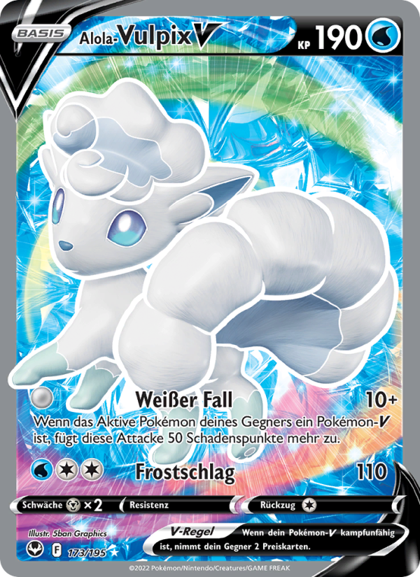Alola Vulpix-V 173 — Silberne Sturmwinde (German Pokémon TCG card)