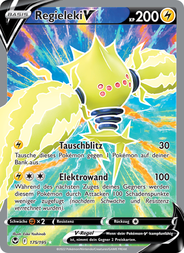 Regieleki V 175 — Silberne Sturmwinde (German Pokémon TCG card)