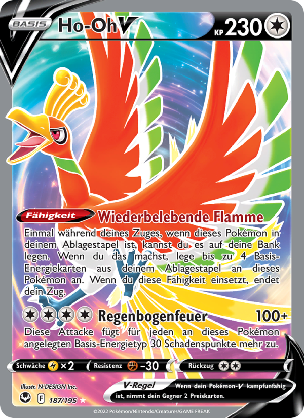Ho-Oh V 187 — Silberne Sturmwinde (German Pokémon TCG card)