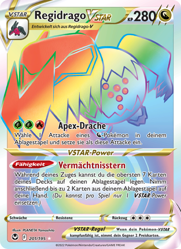 Regidrago VSTAR 201 — Silberne Sturmwinde (German Pokémon TCG card)