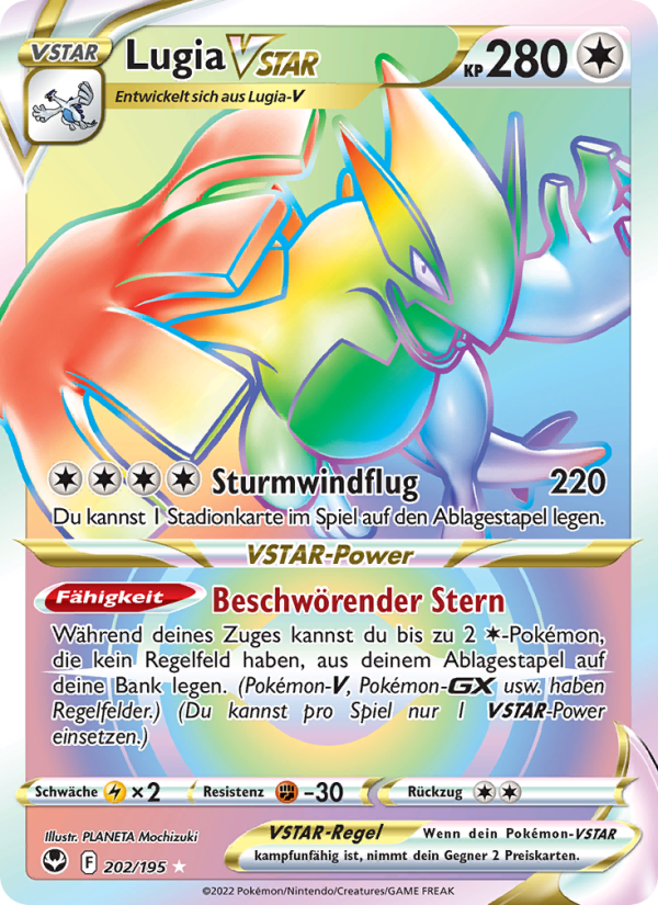 Lugia VSTAR 202 — Silberne Sturmwinde (German Pokémon TCG card)