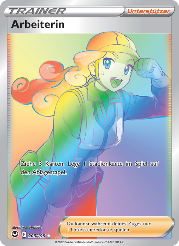 Arbeiterin 209 — Silberne Sturmwinde (German Pokémon TCG card)
