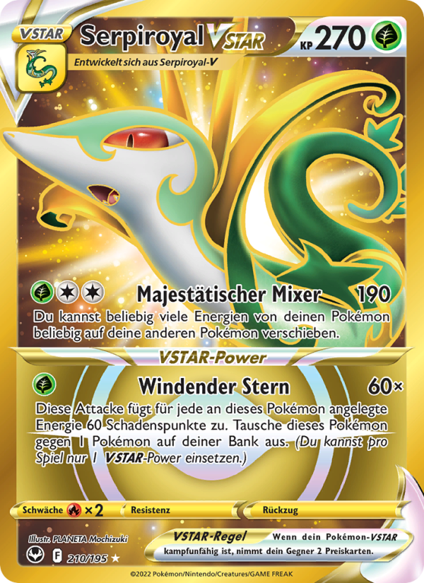 Serpiroyal VSTAR 210 — Silberne Sturmwinde (German Pokémon TCG card)