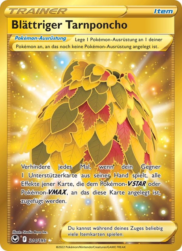 Blättriger Tarnponcho 214 — Silberne Sturmwinde (German Pokémon TCG card)