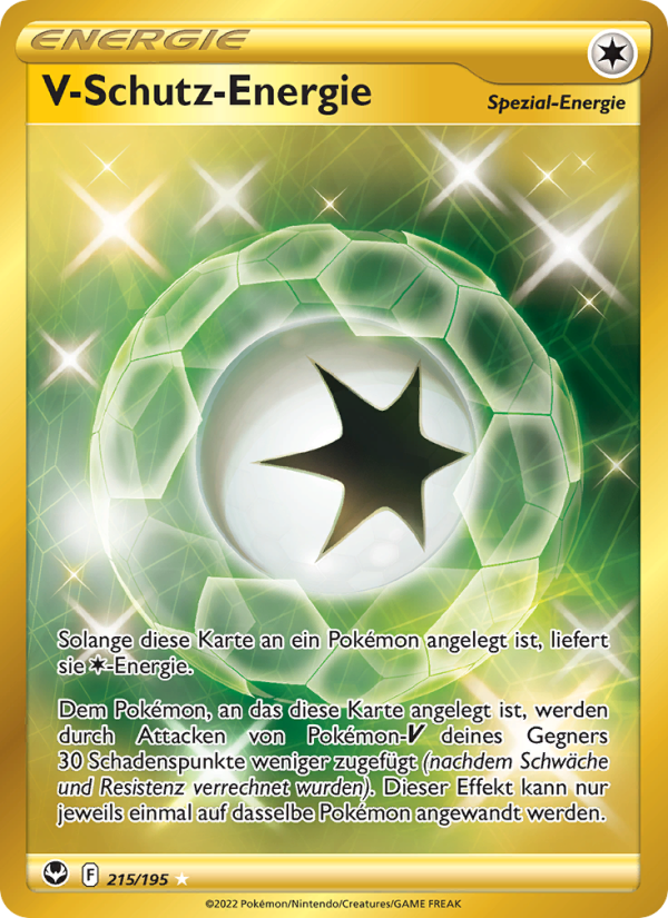 V-Schutz-Energie 215 — Silberne Sturmwinde (German Pokémon TCG card)