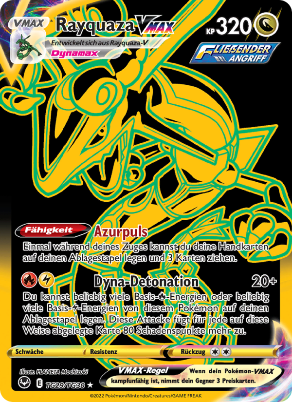 Rayquaza VMAX TG29 — Silberne Sturmwinde (German Pokémon TCG card)