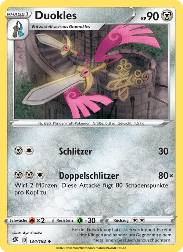 Duokles 134 — Rebel Clash (German Pokémon TCG card)