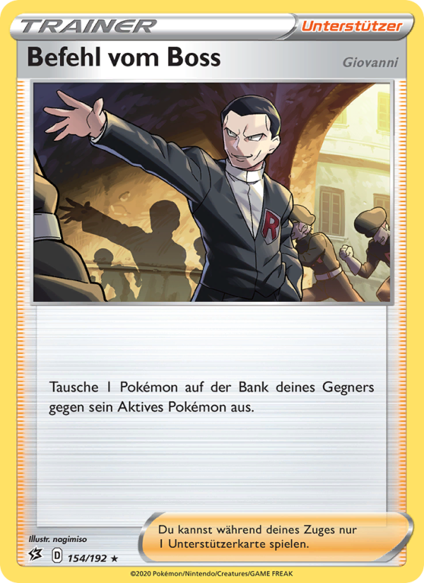 Befehl vom Boss 154 — Clash der Rebellen (German Pokémon TCG card)