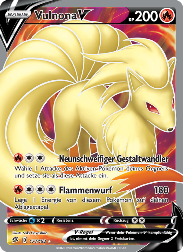 Vulnona V 177 — Clash der Rebellen (German Pokémon TCG card)