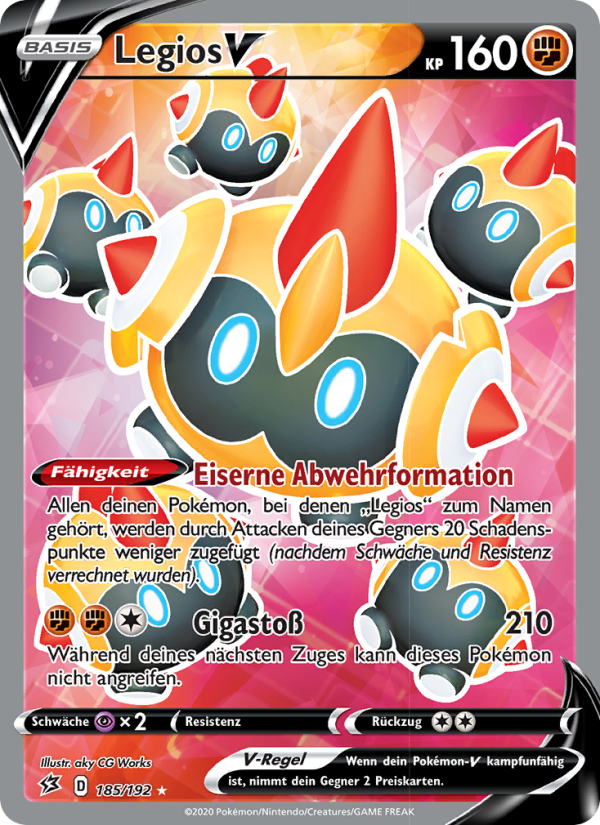 Legios V 185 — Clash der Rebellen (German Pokémon TCG card)