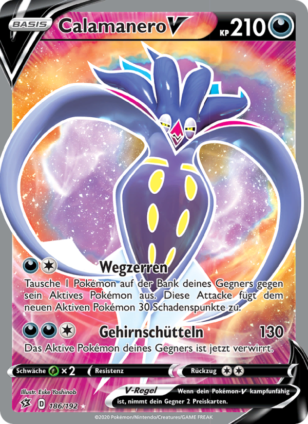 Calamanero V 186 — Clash der Rebellen (German Pokémon TCG card)