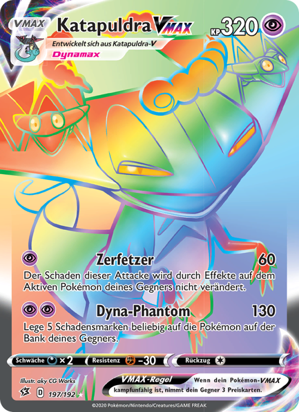 Katapuldra VMAX 197 — Clash der Rebellen (German Pokémon TCG card)