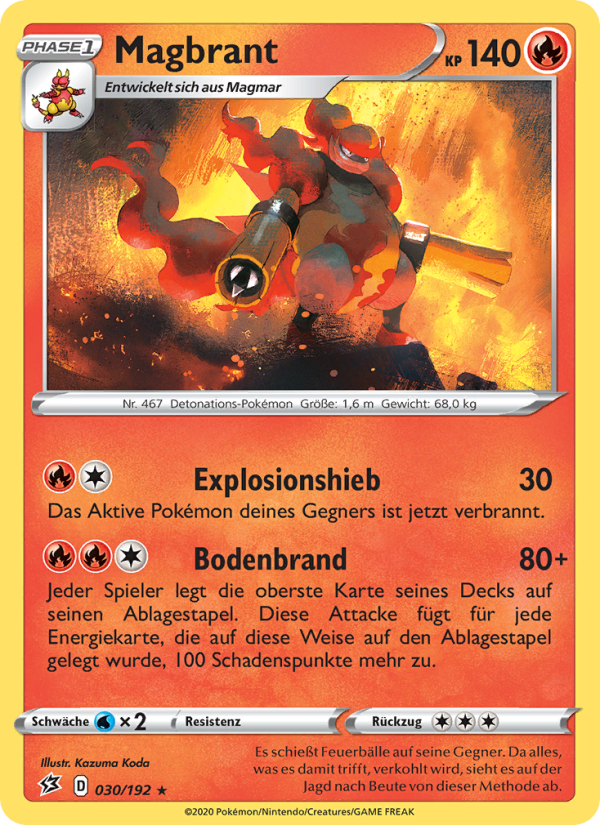 Magbrant 30 — Clash der Rebellen (German Pokémon TCG card)