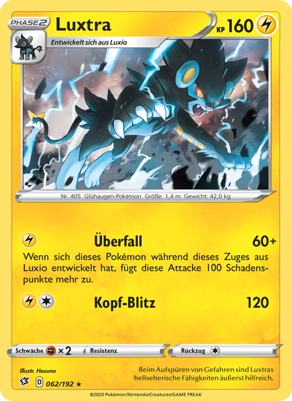 Luxtra 62 — Clash der Rebellen (German Pokémon TCG card)